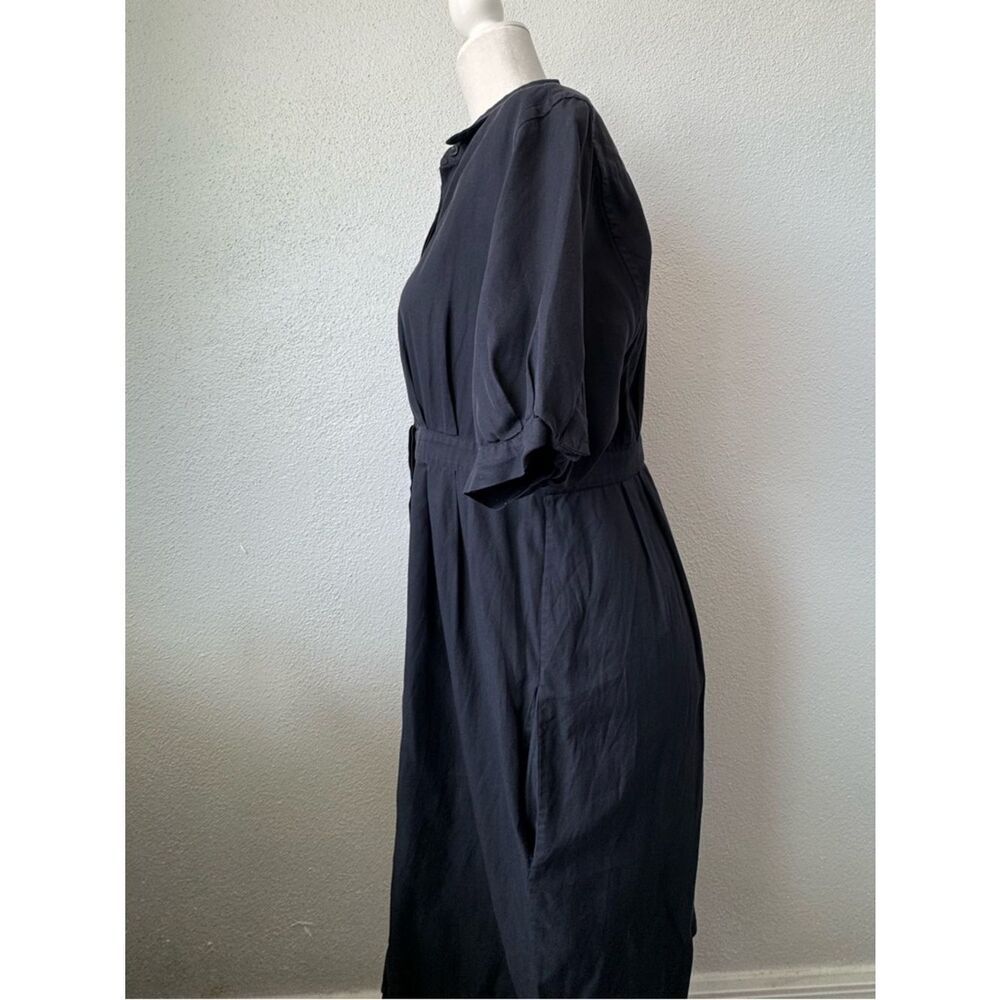 Narciso Rodriguez Black Shirt Midi Dress Pockets Minimalist Luxury SZ 46 or XL - Picture 6 of 11